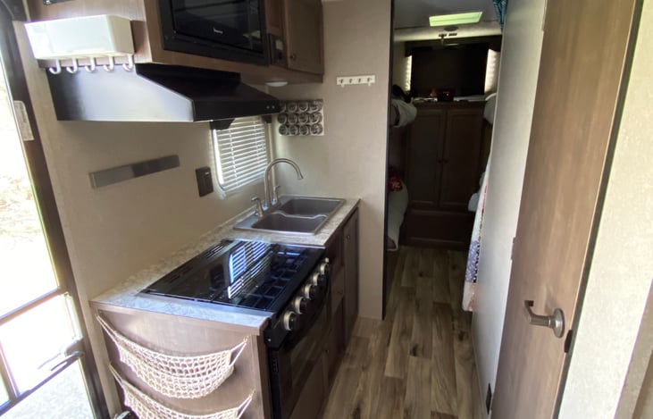 Kitchen and bathroom hallway