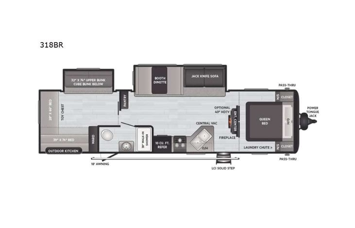 Representative floor plan provided by a trusted RVshare partner.