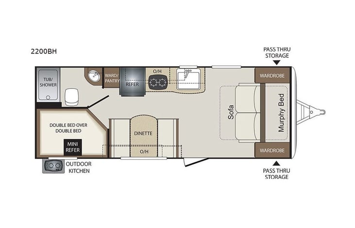 Representative floor plan provided by a trusted RVshare partner.