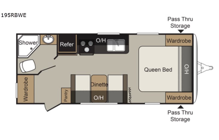 Representative floor plan provided by a trusted RVshare partner.