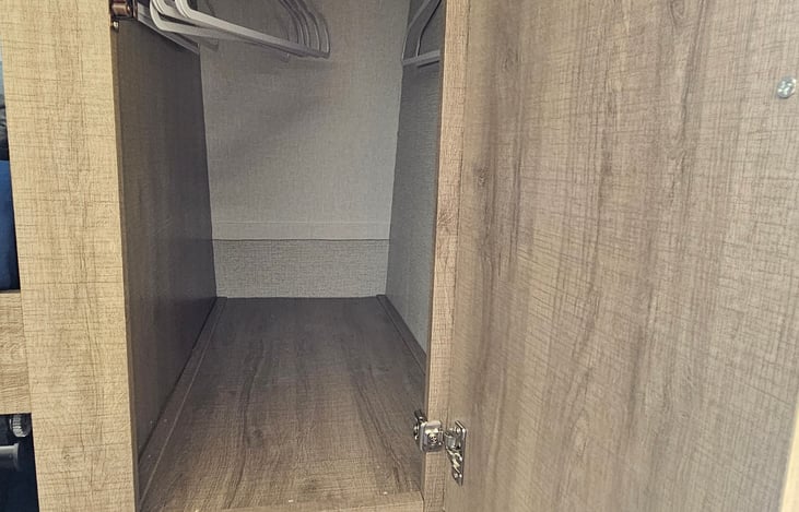 Closet space by bunks