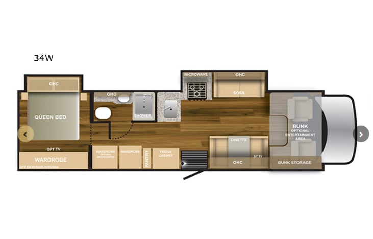 Representative floor plan provided by a trusted RVshare partner.