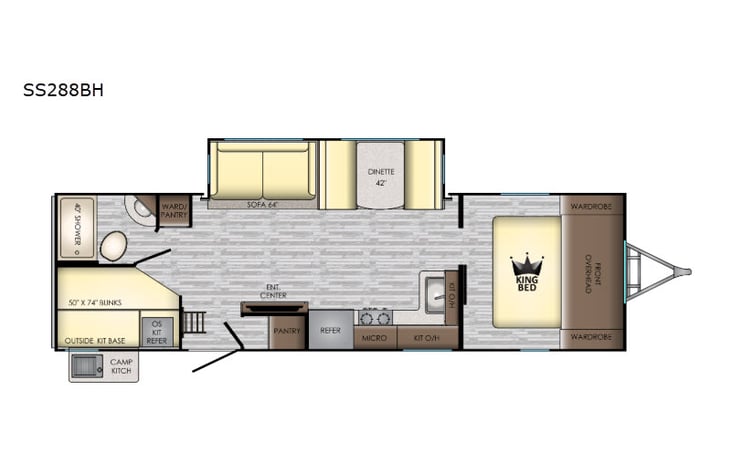 Representative floor plan provided by a trusted RVshare partner.