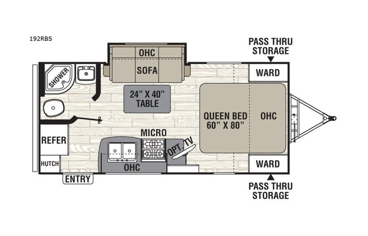 Representative floor plan provided by a trusted RVshare partner.