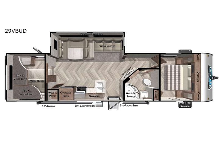 Representative floor plan provided by a trusted RVshare partner.