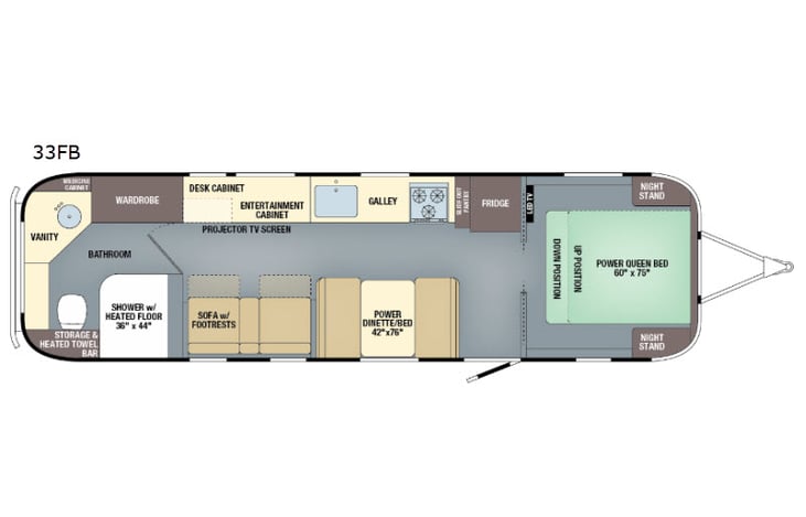 Representative floor plan provided by a trusted RVshare partner.