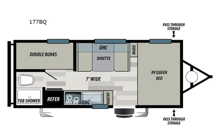 Representative floor plan provided by a trusted RVshare partner.