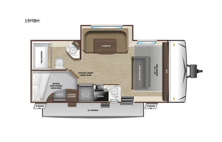 Representative floor plan provided by a trusted RVshare partner.