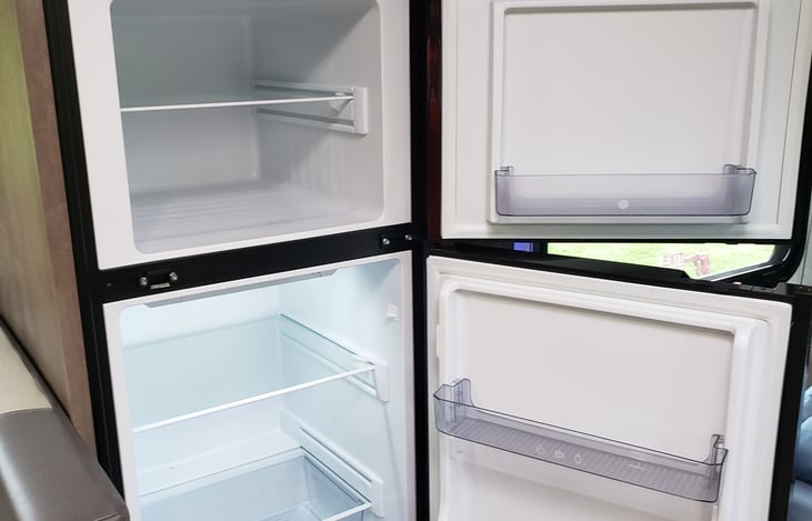 The refrigerator/freezer is spacious