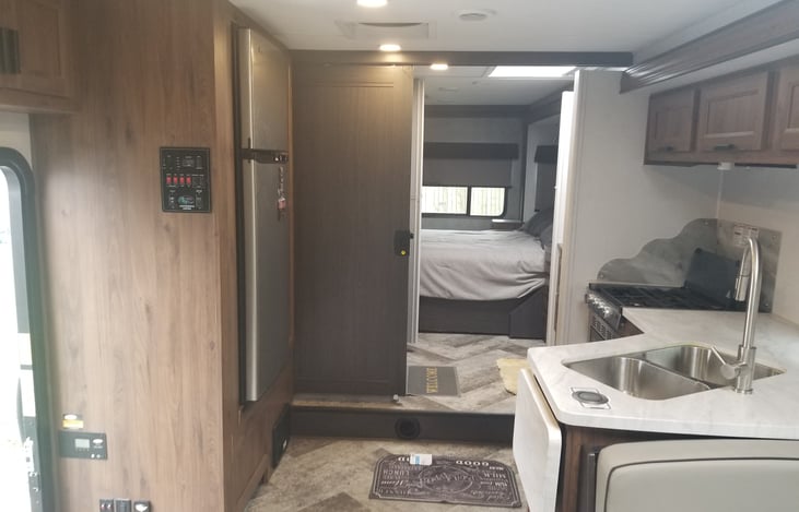 View from living room to bedroom