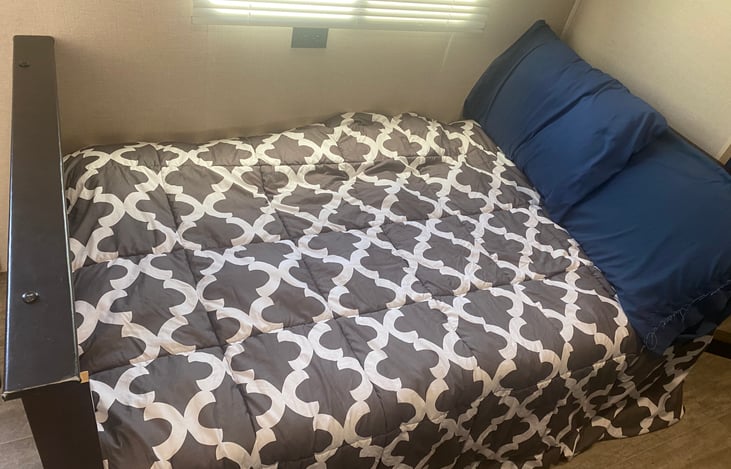 The kitchen table converts into a bed