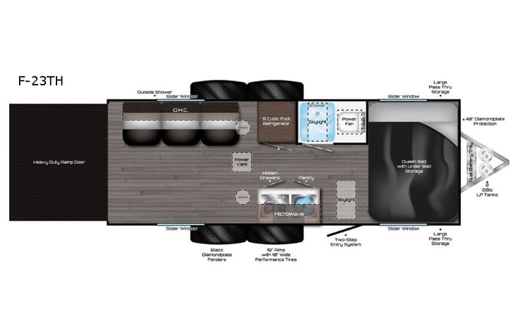 Representative floor plan provided by a trusted RVshare partner.