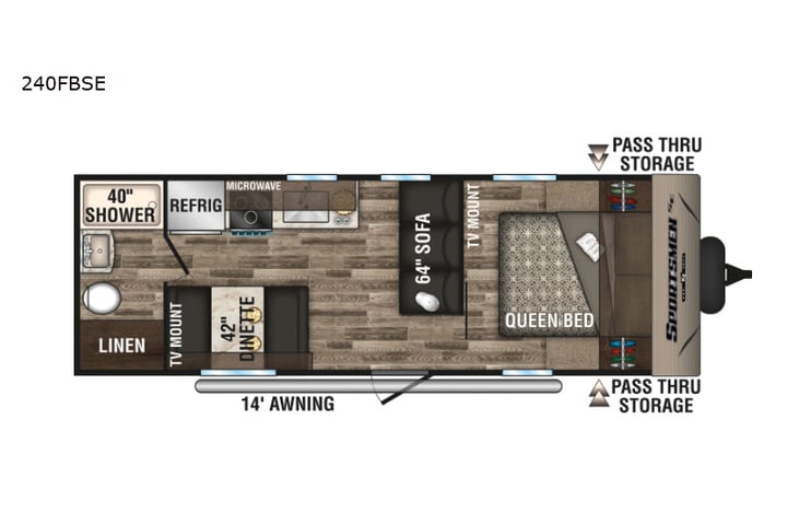 Representative floor plan provided by a trusted RVshare partner.