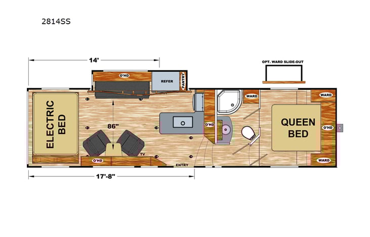 Representative floor plan provided by a trusted RVshare partner.