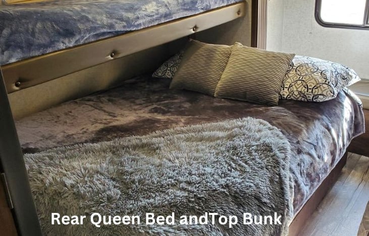 Queen Bed in the rear.