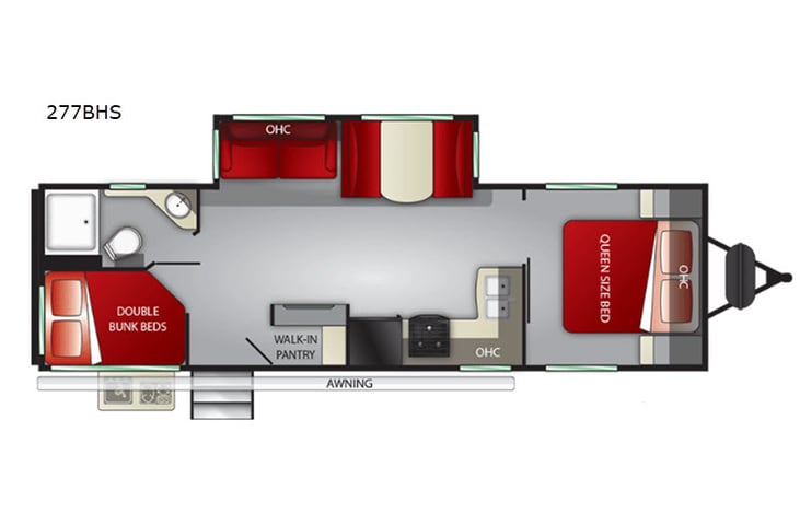 Representative floor plan provided by a trusted RVshare partner.