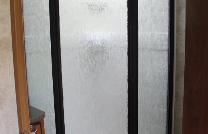 We prefer to use campground shower/commode facilities, but the unit does have a full size shower. Not recommended if you are not hooked up to sewage as its use will fill your grey tank quickly!