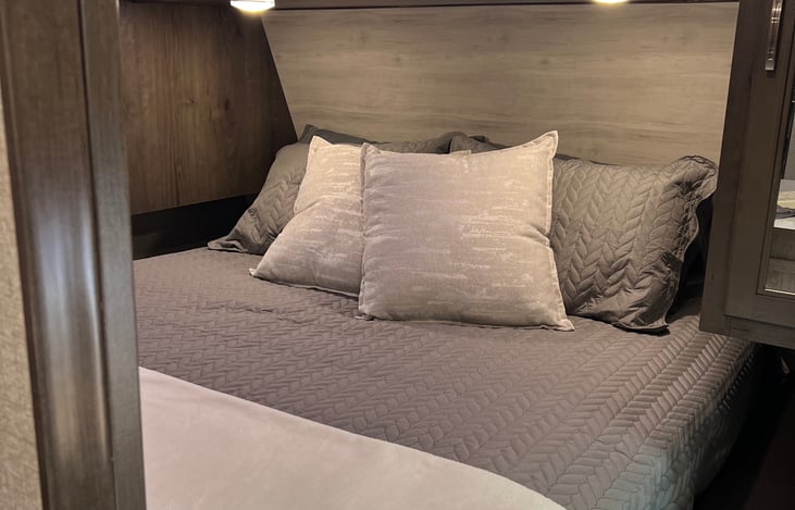 Queen size bed with upgraded mattress