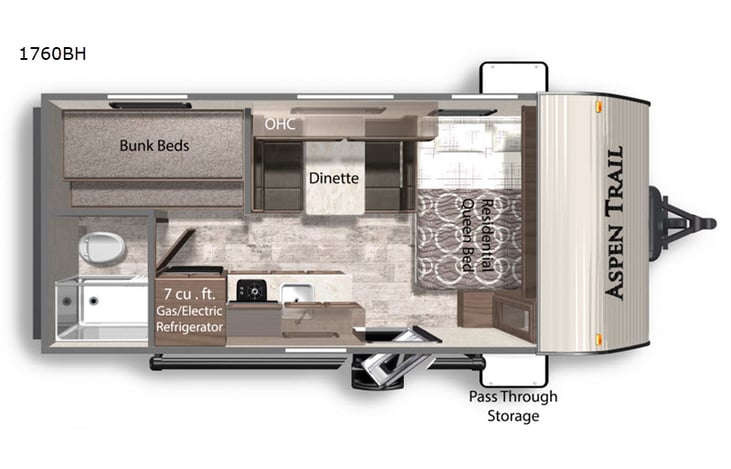 Representative floor plan provided by a trusted RVshare partner.