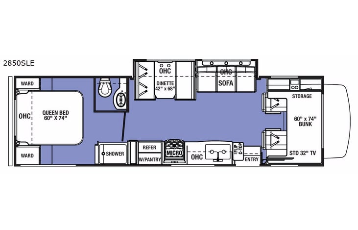 Representative floor plan provided by a trusted RVshare partner.