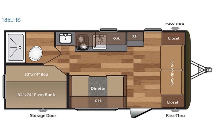 Representative floor plan provided by a trusted RVshare partner.