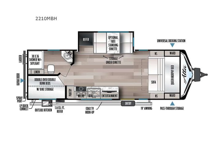 Representative floor plan provided by a trusted RVshare partner.