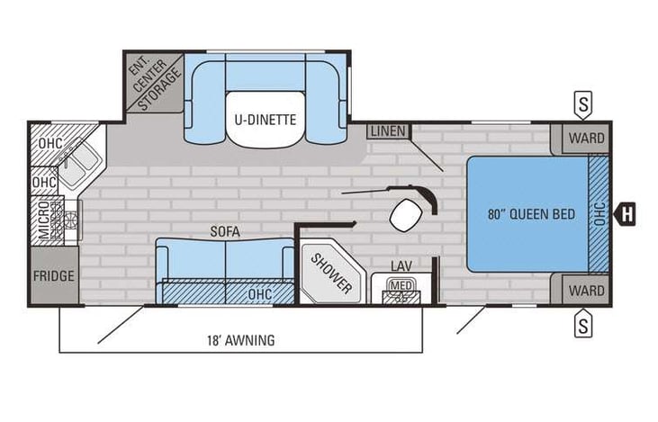 Representative floor plan provided by a trusted RVshare partner.