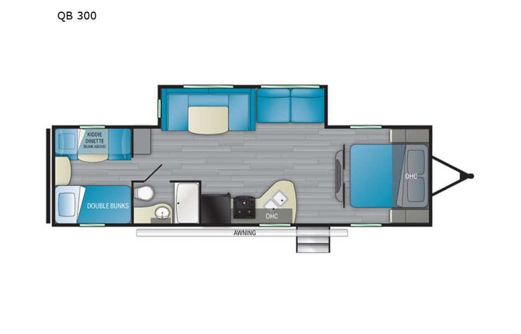 Representative floor plan provided by a trusted RVshare partner.