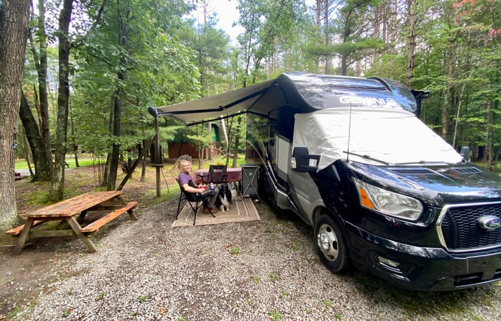 Example of an actual renters setup at a campground