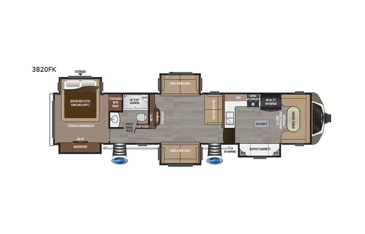 Representative floor plan provided by a trusted RVshare partner.