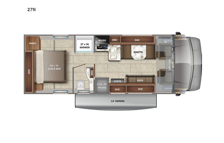 Representative floor plan provided by a trusted RVshare partner.