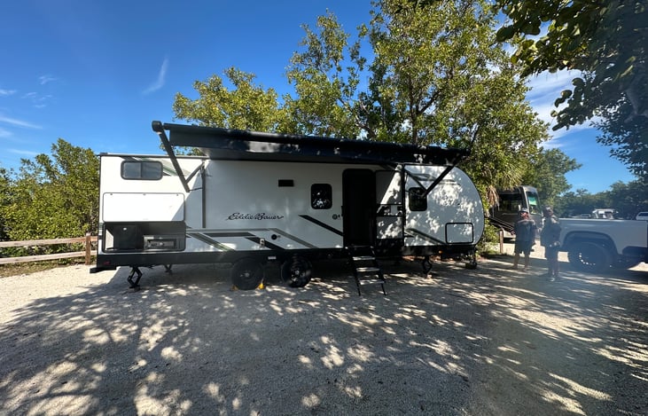 Large awning for extra shade on sunny days