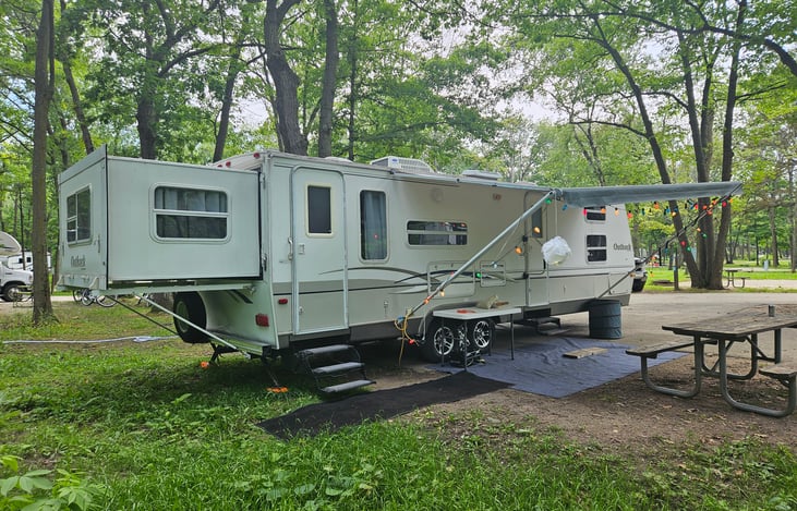 Awning and two slide outs