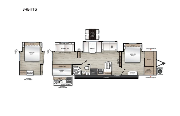 Representative floor plan provided by a trusted RVshare partner.