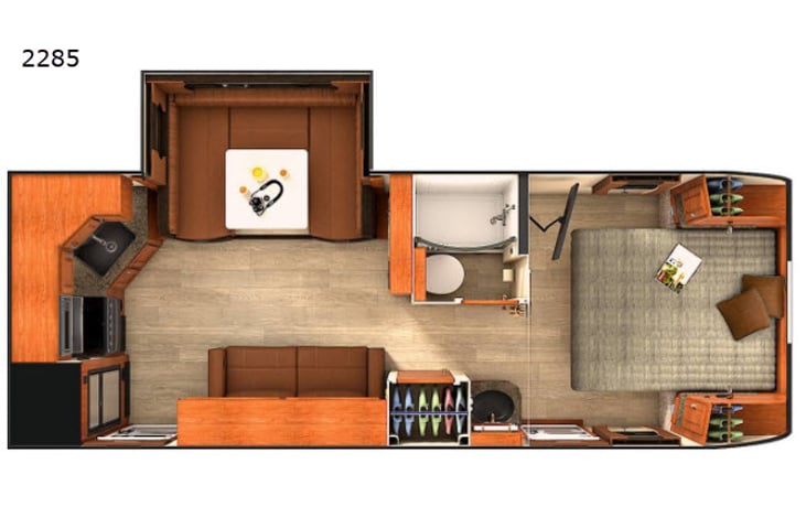 Representative floor plan provided by a trusted RVshare partner.