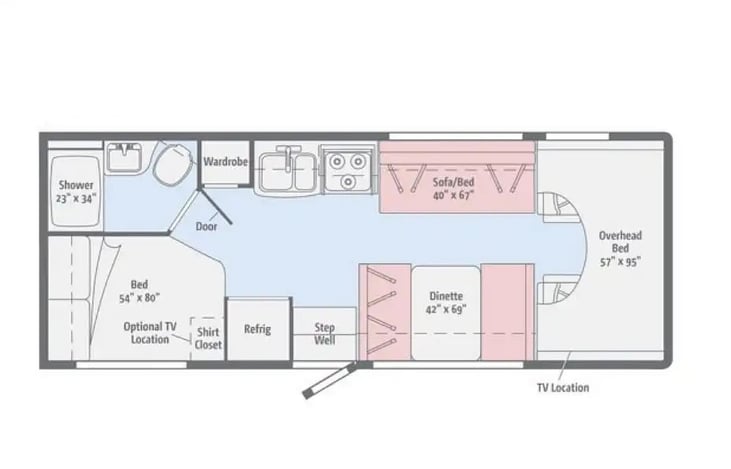 Floor plan of our Minnie Winnie 25B