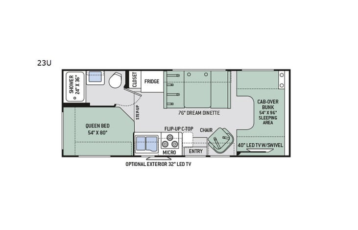 Representative floor plan provided by a trusted RVshare partner.