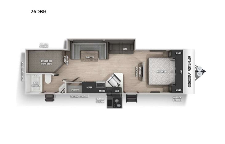 Representative floor plan provided by a trusted RVshare partner.