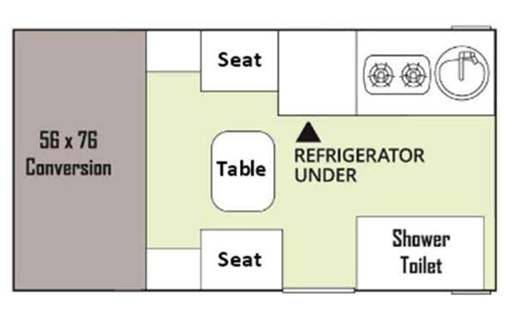 Representative floor plan provided by a trusted RVshare partner.