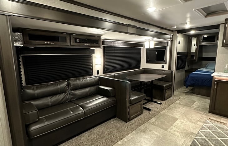 Spacious living area with kitchen!