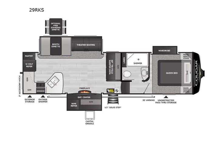 Representative floor plan provided by a trusted RVshare partner.