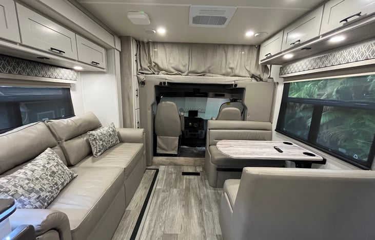 Overhead cab sleeper with privacy.