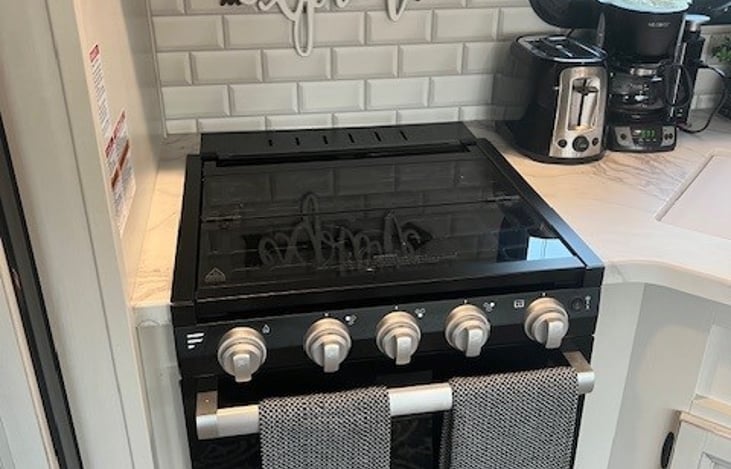 Gas Stove and Oven - Kitchen includes Toaster, Coffee Maker, Can Opener, Waffle Maker & Iron