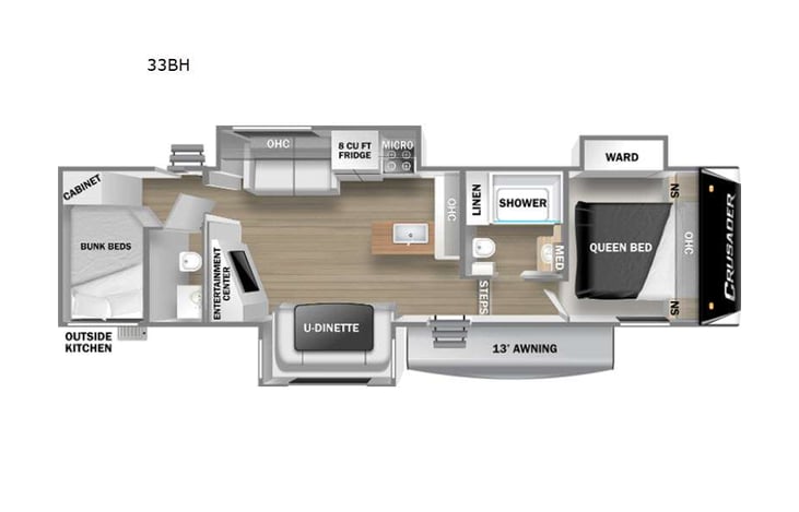 Representative floor plan provided by a trusted RVshare partner.