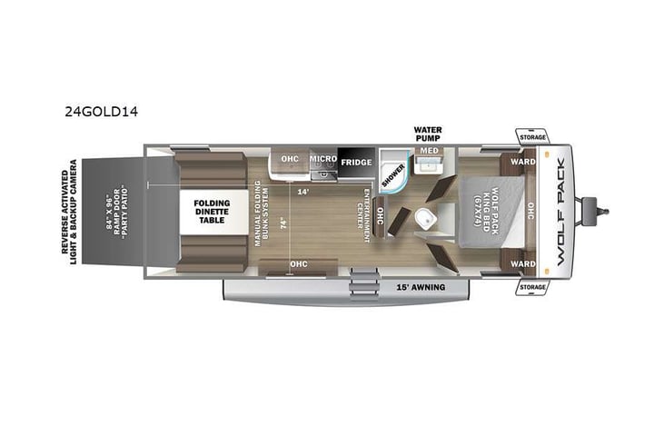 Representative floor plan provided by a trusted RVshare partner.