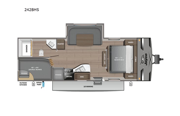 Representative floor plan provided by a trusted RVshare partner.