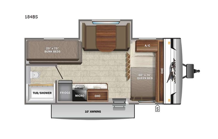 Representative floor plan provided by a trusted RVshare partner.