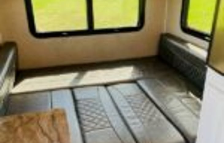 Dinette converted into a bed