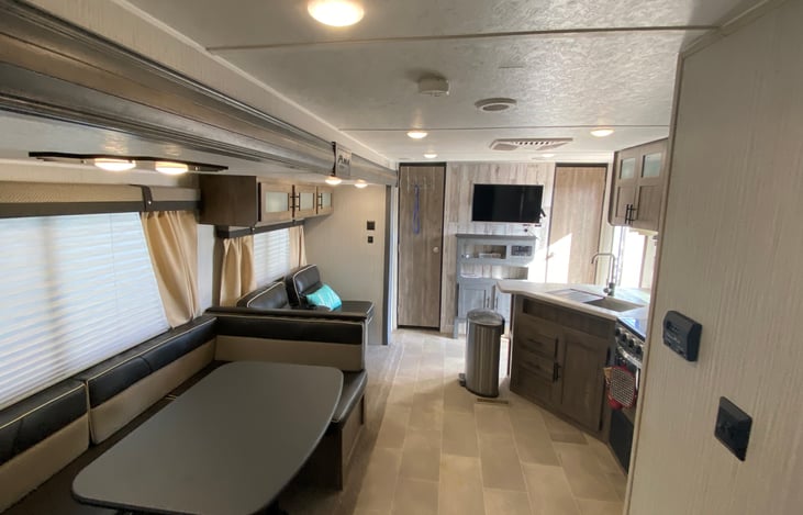 View of living area from the bunkhouse