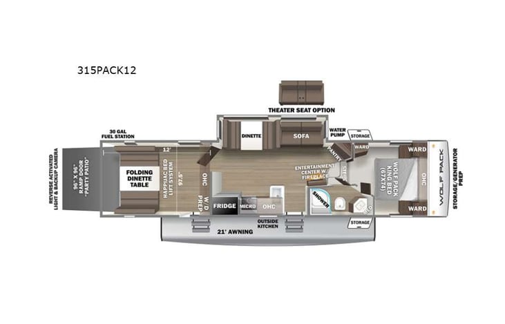 Representative floor plan provided by a trusted RVshare partner.